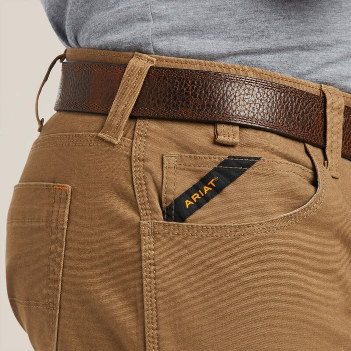 Ariat Mens Rebar M7 Slim DuraStretch Made Tough Straight Trousers - Field Khaki