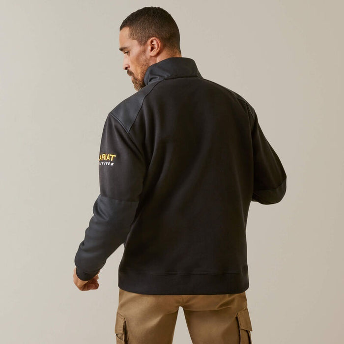 Ariat Mens Rebar Workman DuraCanvas 1/4 Zip Sweatshirts - Black