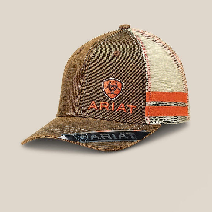 Ariat Mens Structured Medium High Trucker Cap - Oilskin Brown