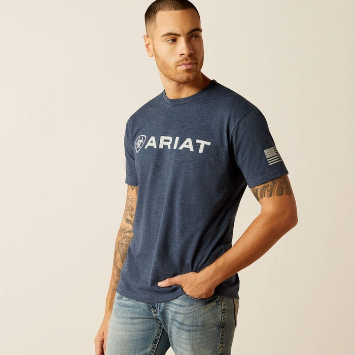 Ariat Shield Flag T-Shirts - Navy Heather