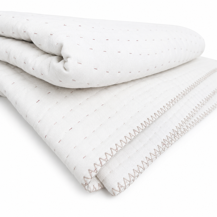Basha Natural/Unbleached Cotton Twin Blanket: Taupe