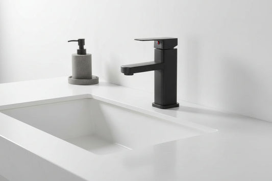Basin Mixer - Square Series Black