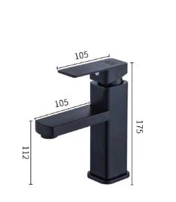 Basin Mixer - Square Series Black