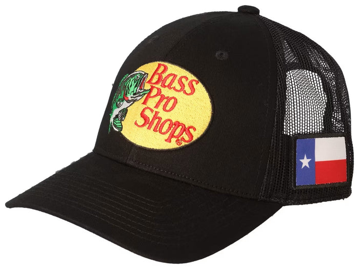 Bass Pro Texas Flag Snapback Cap - Black