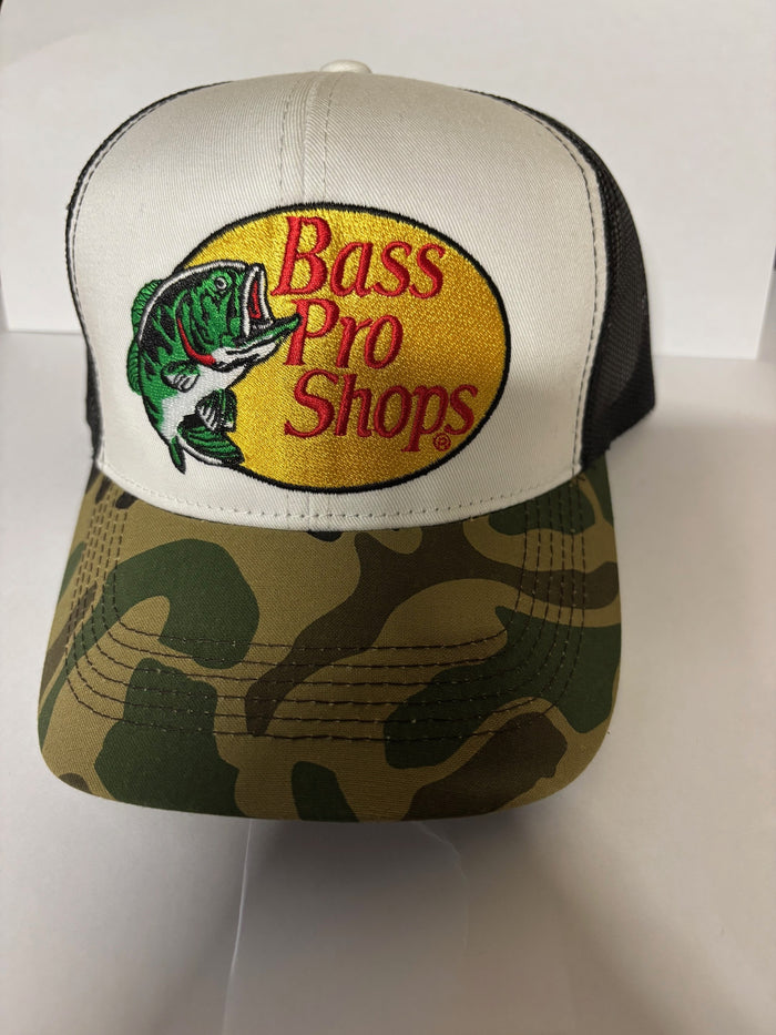 Bass Pro Trucker Cap - Camo/White/Black