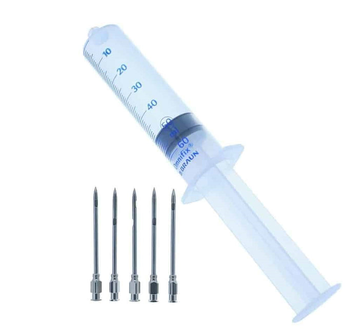 BBQ Gourmet Meat Injector Syringe (50ml/50cc) with 5x 2.5 -inch (Side Outlet)