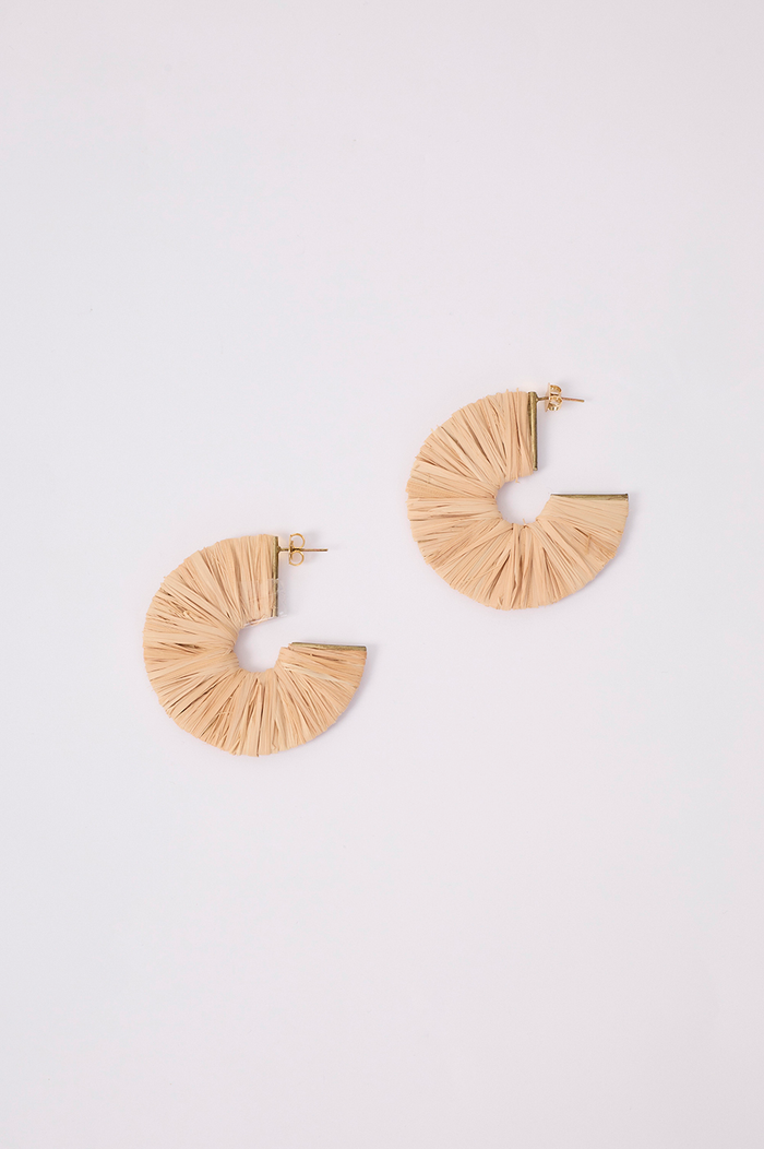 Beige Oasis Straw Earrings