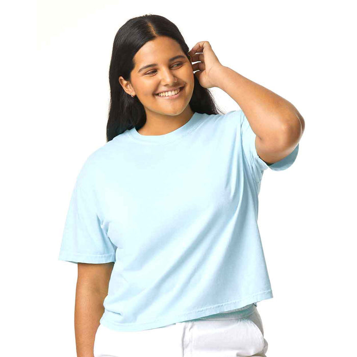 Believeland Arch - Women's Boxy Crop Crew T-Shirt