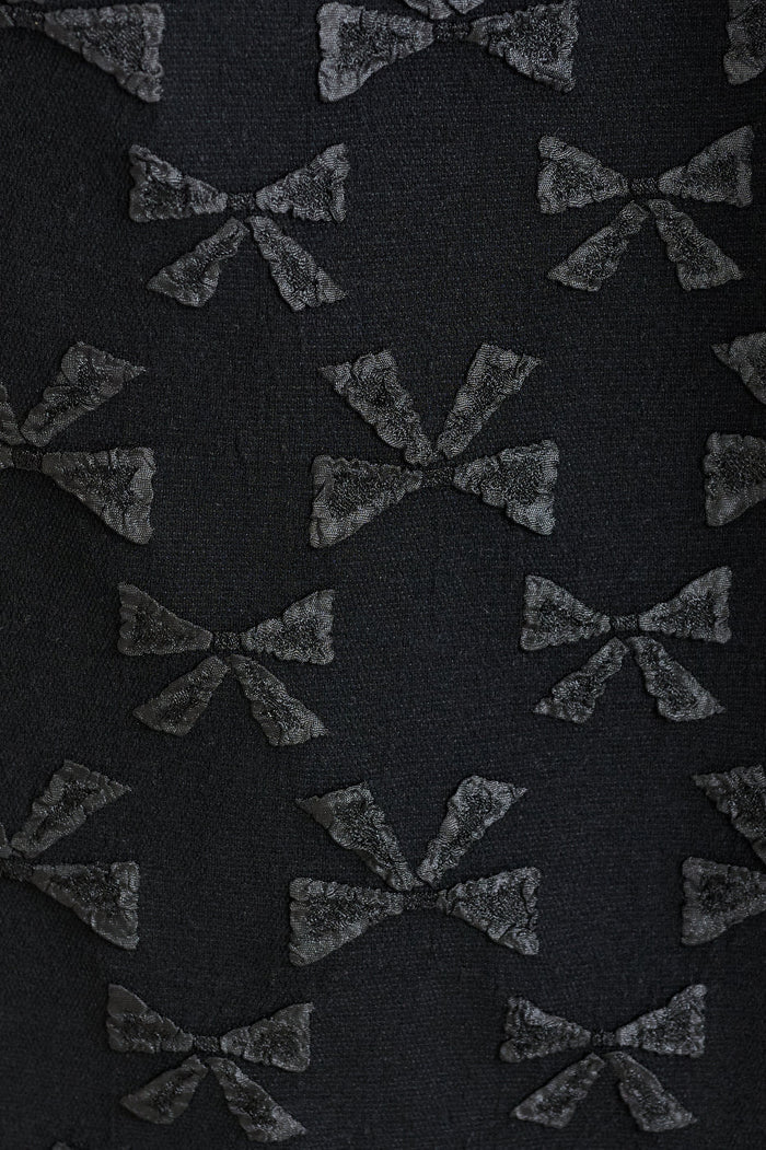 Belita Bow Black Jacquard Midi Skirt - Bascora