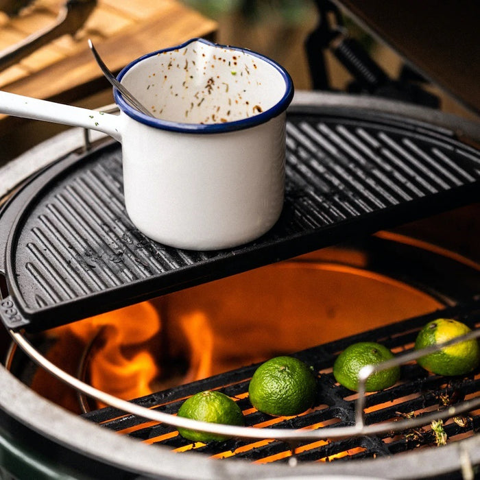 Big Green Egg Large Half Moon Cast Iron Plancha Griddle