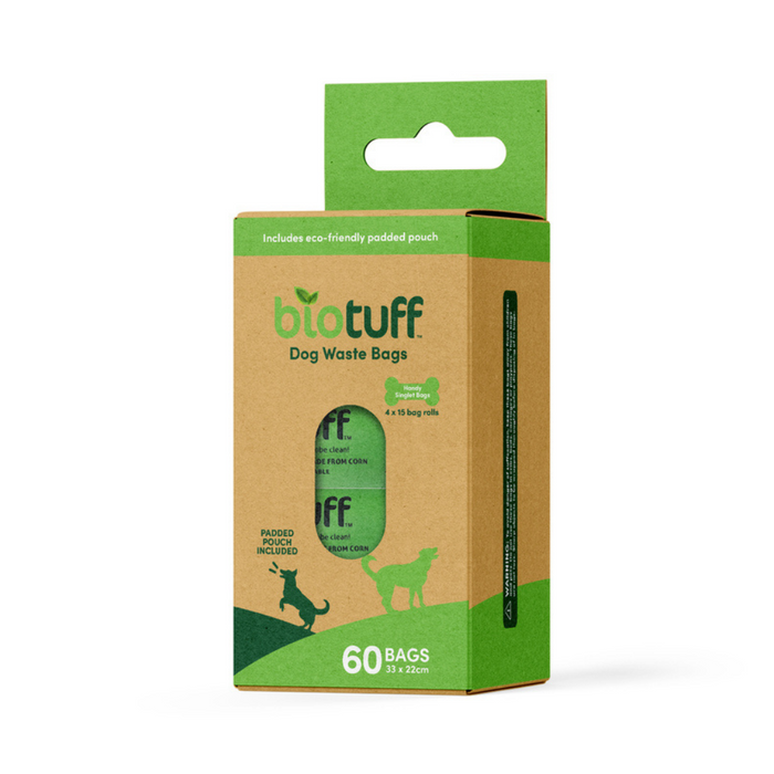 Go-For-Zero-Australia-BioTuff-Australia-Compostable-Dog-Waste-Bags-60-Bags-Pack-With-Pouch