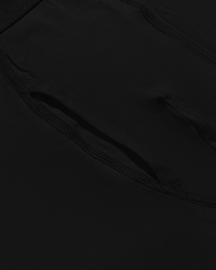 Black Boxer Trunks W/ Fly 12-Pack featuring micromodal fabric and stitched seam.