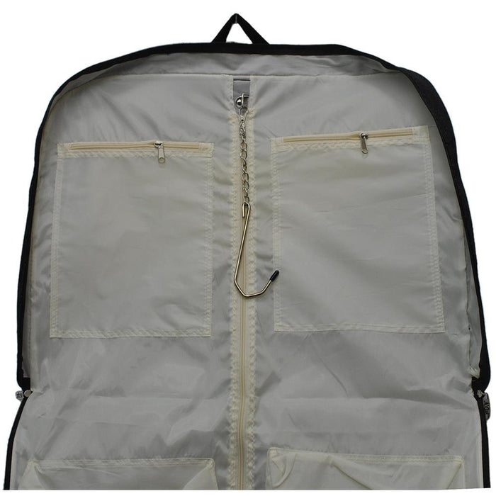 black glitter garment bag, NGIL garment bag, dance garment bag, cheer garment bag, travel garment bag, competition garment bag, dancewear storage bag, wrinkle-free travel bag, glitter travel bag, dancer travel bag, cheerleader travel bag, monogram garment bag, foldable garment bag, lightweight dance bag, dance competition bag, glitter cheer bag, garment bag with hook, glitter clothing bag, sparkly garment bag, stylish travel bag, costume storage bag, dance outfit bag, cheer uniform bag