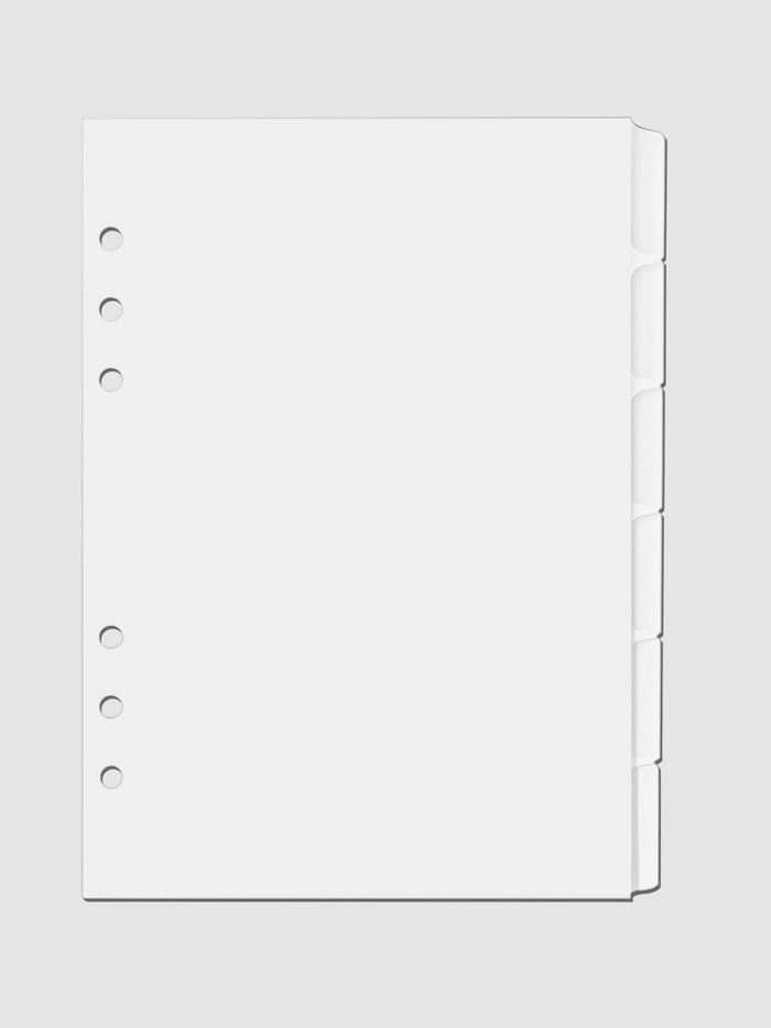 Dividers displayed on a neutral background. Size shown is A5.