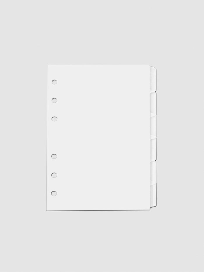 Dividers displayed on a neutral background. Size shown is A6.