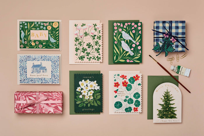 Blue Flora 'Home Sweet Home’ Card | Wanderlust Paper Co