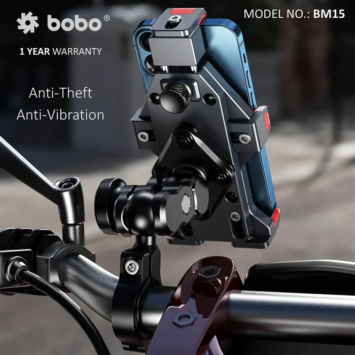 BOBO BM15 Anti-Vibration Metallic Heavy Duty Bike Phone Holder