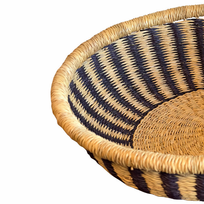 Bolga Tray - Natural w/ Black Stripes