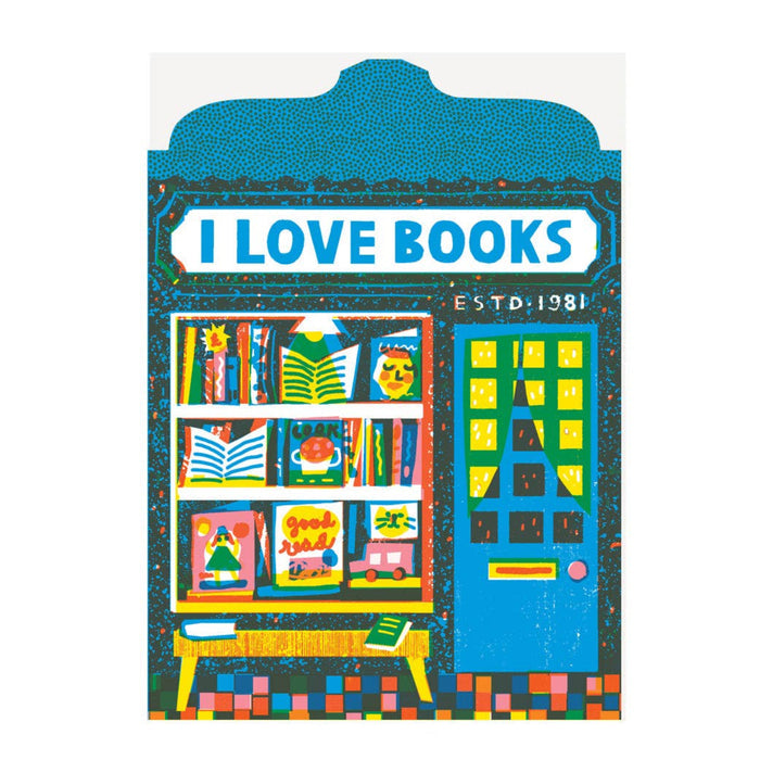 Book Shop Die Cut Card | The Printed Peanut Homeware & Stationery