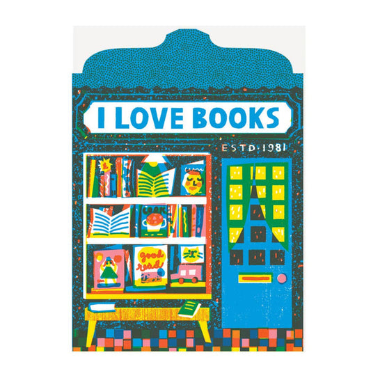Book Shop Die Cut Card | The Printed Peanut Homeware & Stationery