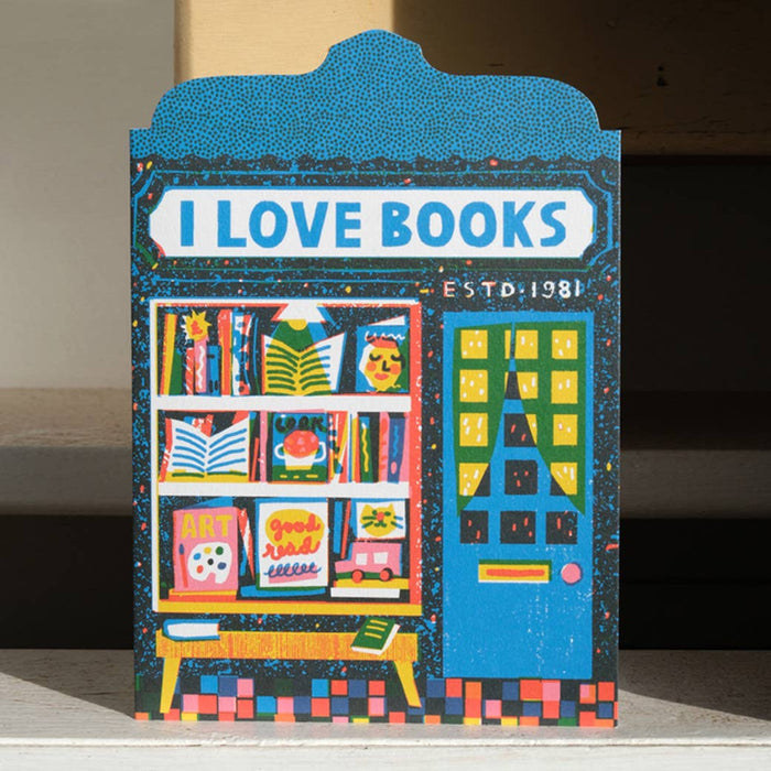 Book Shop Die Cut Card | The Printed Peanut Homeware & Stationery