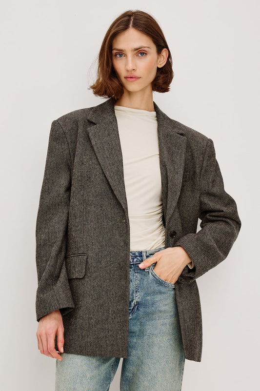 BRIDGES BLAZER - CAMEL BLACK HERRINGBONE