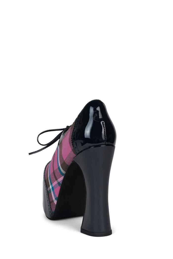 BRONTE Jeffrey Campbell Platform Oxford Navy Rose Plaid