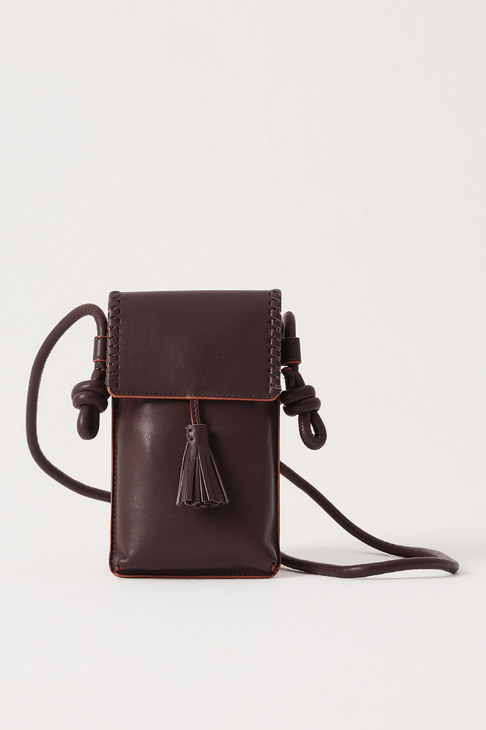 Brown Caffeine Cellphone Magnet Closure Crossbody Bag_2