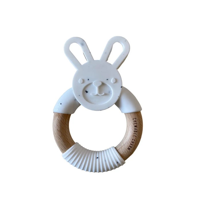 Bunny Silicone and Wood Teether - Moonstone