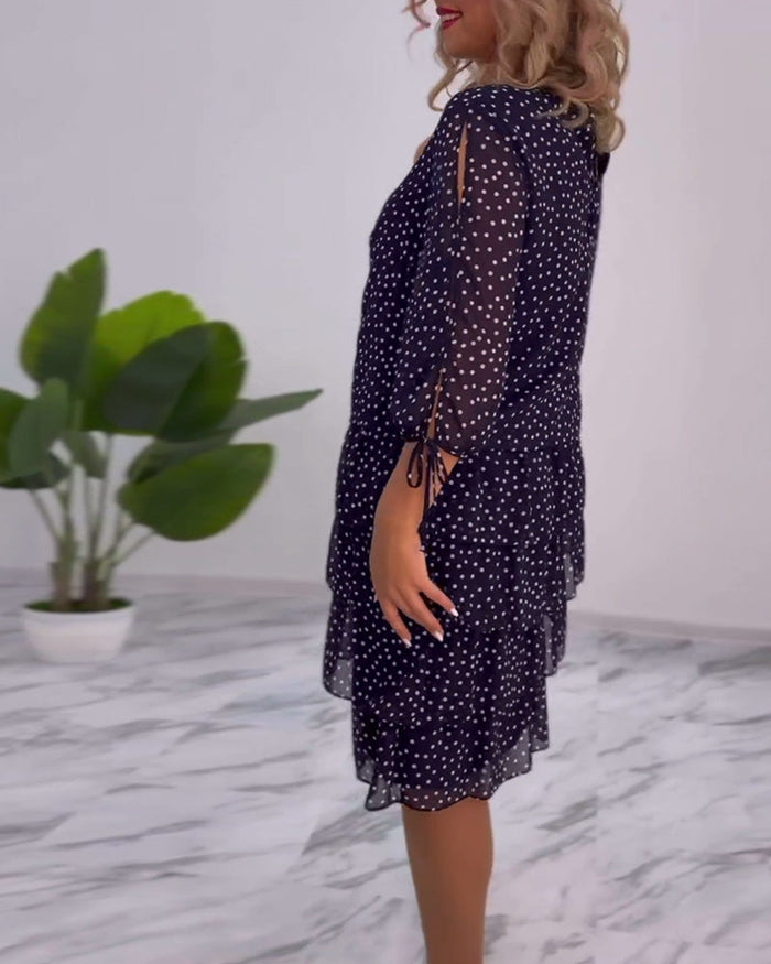 Camille - Robe à Pois Superposée Festive