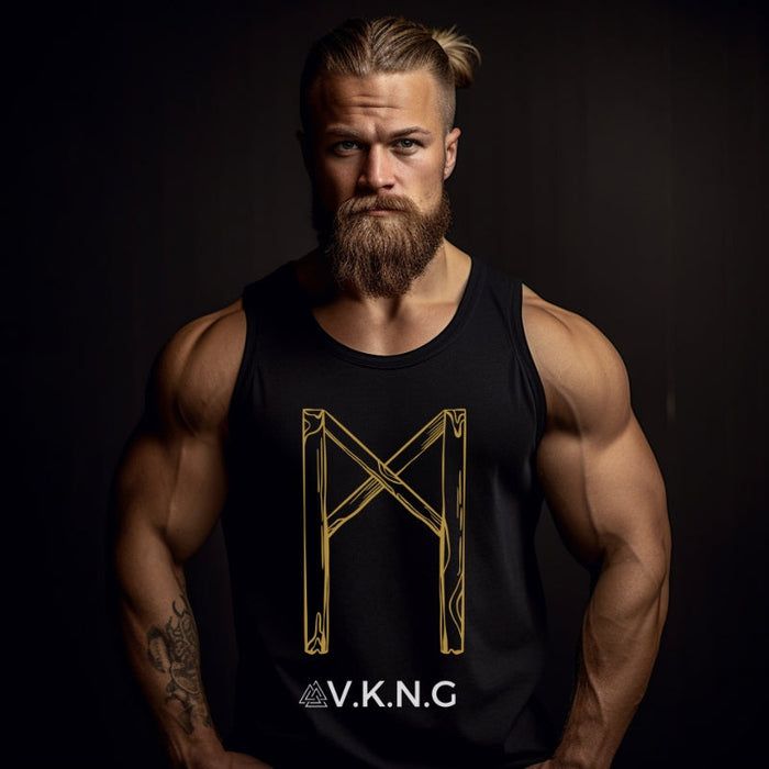 Printify Tank Top Mannaz Rune V.K.N.G™ Tank top