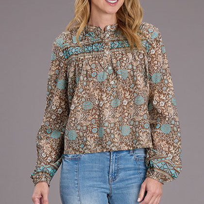 Carnation Print Blouse by Stetson