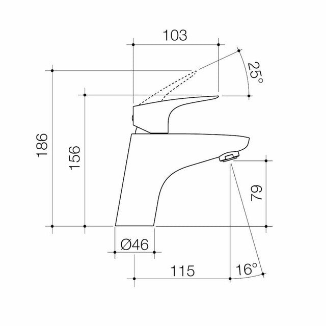 CAROMA CARE PLUS BASIN MIXER STANDARD HANDLE