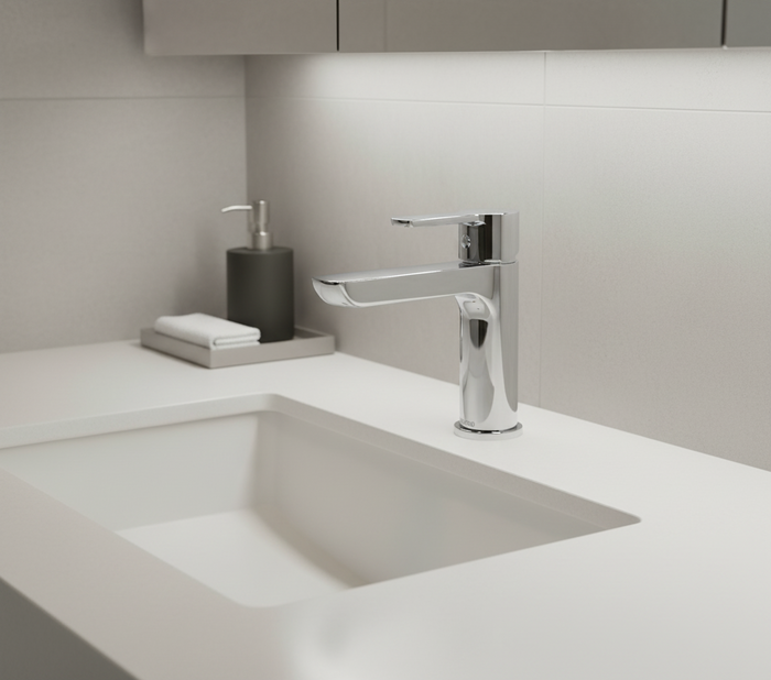 Caroma Jade All Pressure Basin Mixer - Stainless Steel