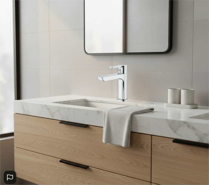 Caroma Jade All Pressure Basin Mixer - Stainless Steel