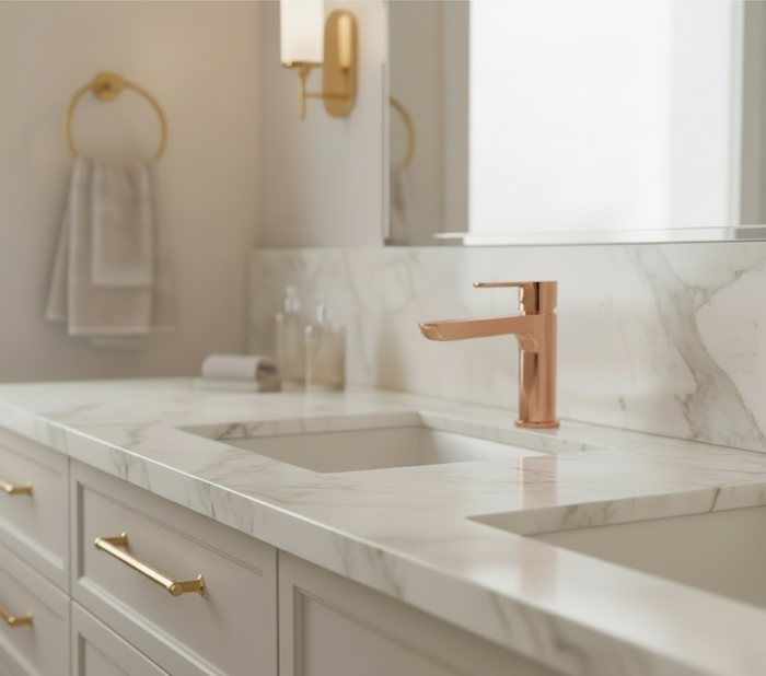 Caroma Jade Rose Gold Basin Mixer WELS 5 Star 6L/min Tap Faucet