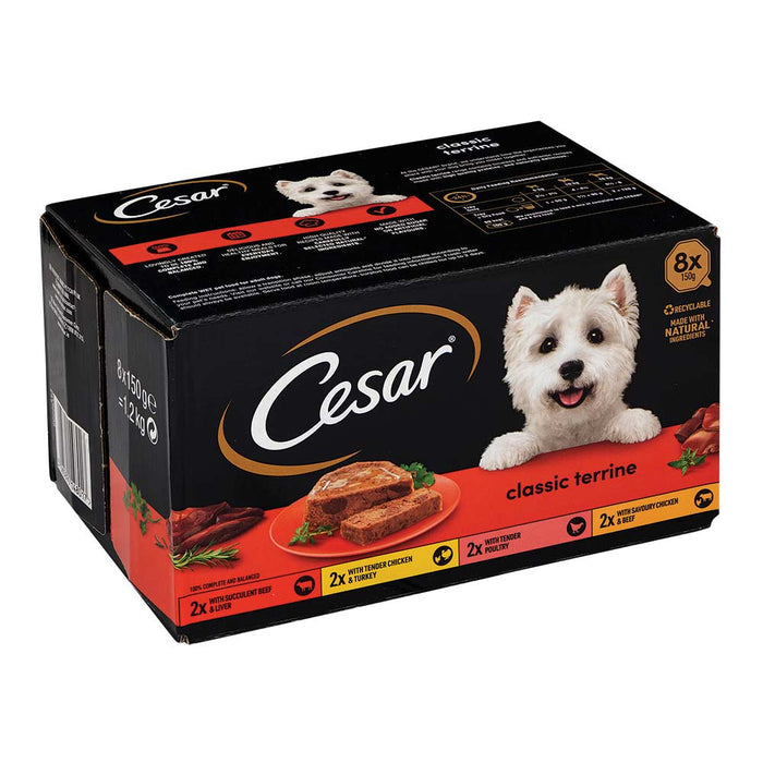 Cesar Classic Terrine Wet Dog Food 150g x 8 Pack