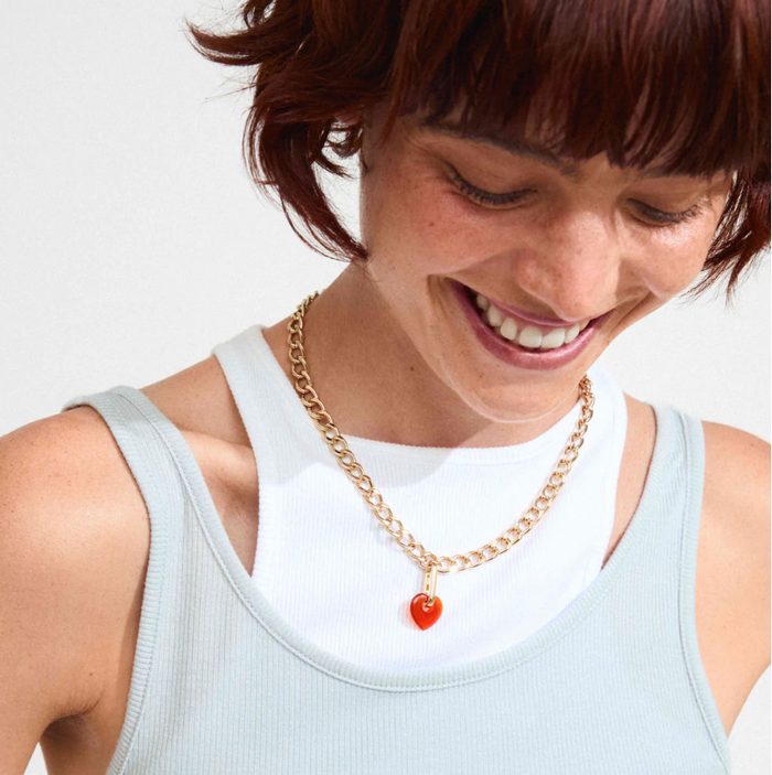 Charm Colourful Heart Pendant - Pilgrim