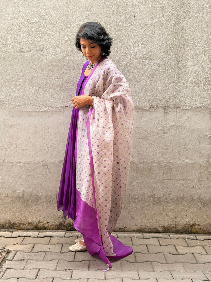 Chiffon Kalidar Set - Purple