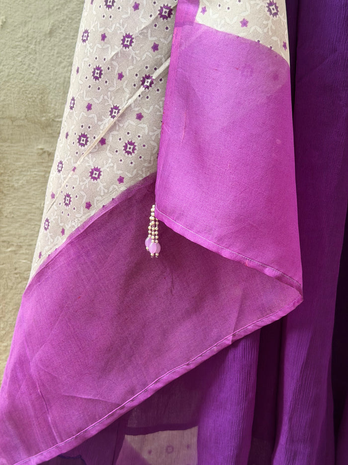 Chiffon Kalidar Set - Purple