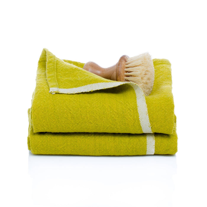 Chunky Linen Lime Towels 20x30