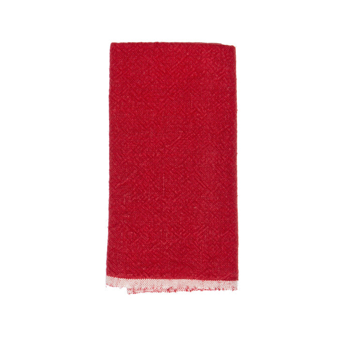 Chunky Linen Red Towels 20x30