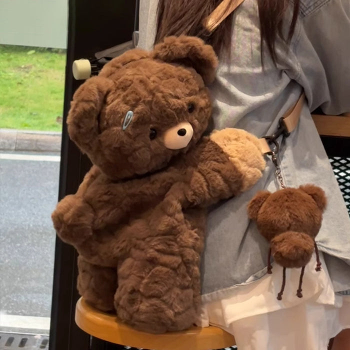 CL1585 - Cute Teddy Heart Plush Bag
