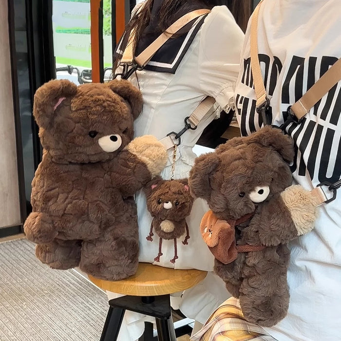 CL1585 - Cute Teddy Heart Plush Bag