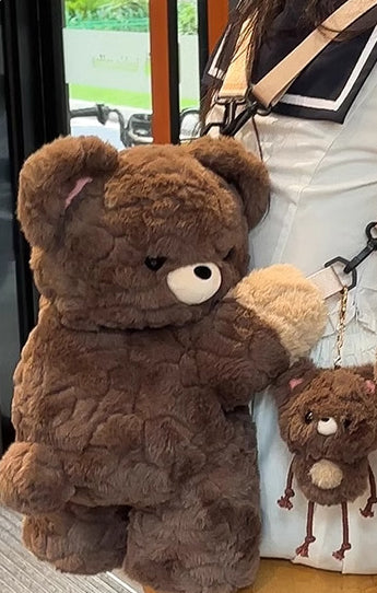 CL1585 - Cute Teddy Heart Plush Bag