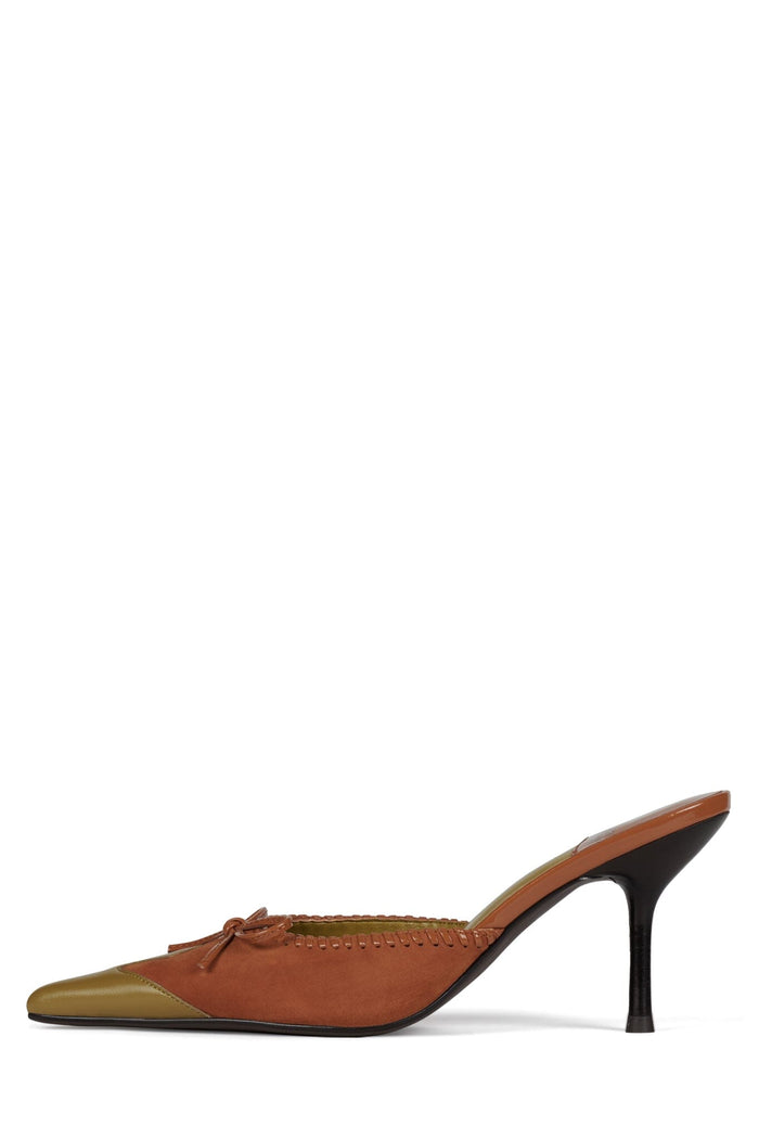 CLARABELLE Jeffrey Campbell Heeled Mule Orange Su Charteuse Cmbo