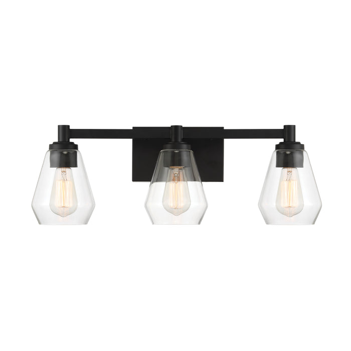 bathroom lighting, vanity lights, black lighting, black vanity light, clear vanity light, geometrical lights