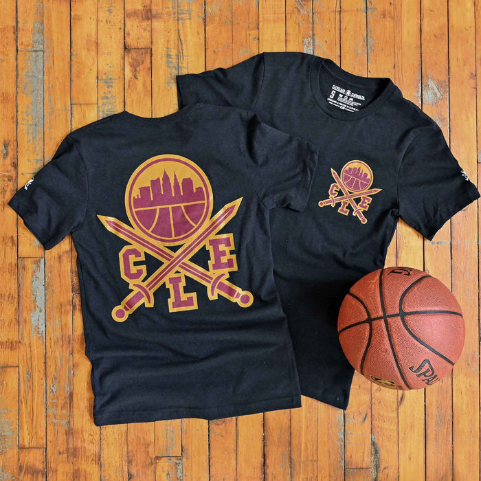 CLE Logo - Basketball Edition - Mens/Unisex Crew T-Shirt