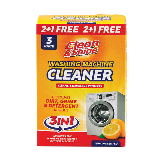 Clean & Shine Lemon Scented Washing Machine Cleaner 3 Pack