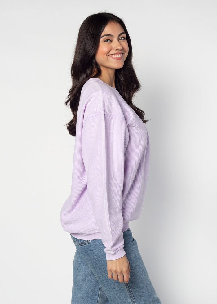 Clemson Tigers Women's Clubhouse Original Corded Crew in Lilac